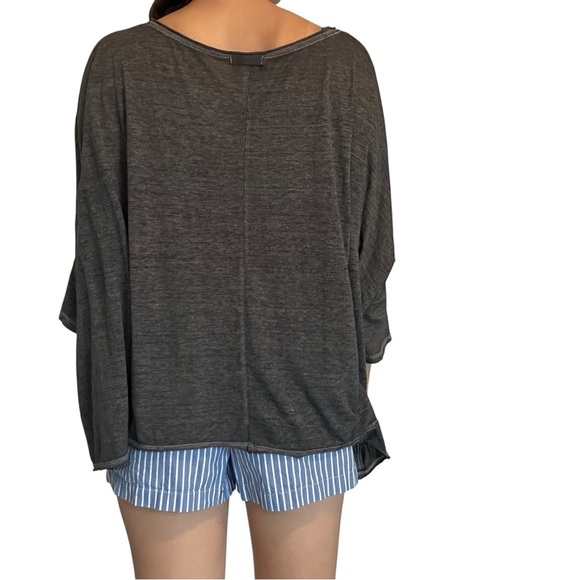 Free People Movement Oversized Boho Gray Top Boxy Casual Grunge Size Medium - Picture 3 of 8